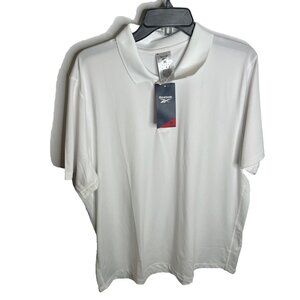 Reebok Men's Short Sleeve Performance Training Polo Shirt - White Size XL